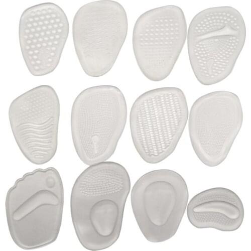 1Pair Women Soft Silicone Gel Cushion Insoles Metatarsal Arch Support Insert Pad Forefoot Shoes Insoles Orthopedic Massaging