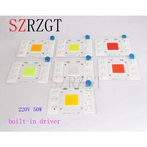 AC220V High Power 50W led chip built-in driver Full Spectrum White Red Grenn Blue