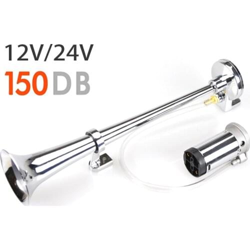 Universal 17inch 150DB Loud Car Air Horn 12V/24V 180 Hertz Single Trumpet Compressor Bocina for Trucks Cars Automobiles
