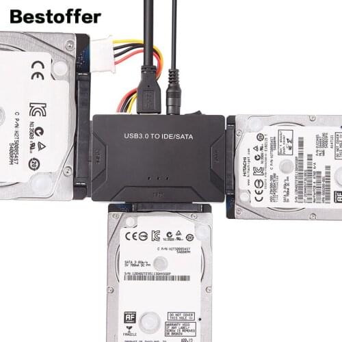 USB 3.0 to SATA / IDE Multi-Function Hard Drive Adapter With Power Switch Supports 4TB Up to three Drives