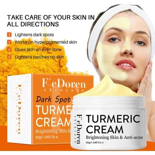 Moisturizer Whitening Anti-aging Face Cream Fade Freckles Acne Treatment Shrink Pores Cream Turmeric Facial Skin Care Cream 30g