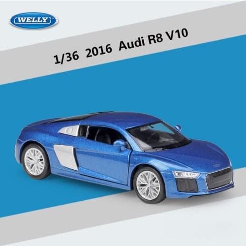 Welly 1:36 Diecast R8 V10 Sport Car High Simulator Alloy Metal Model Car Pull Back Vehicle