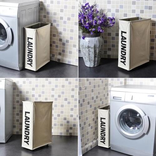 Iron Frame Wasmand Dirty Laundry Bucket Foldable With Wheels Storage Organizer Storage Basket Narrow Grid Cesto Ropa Sucia
