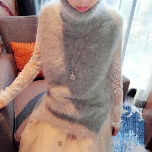 New 100% Genuine Mink Cashmere Sweater Women Cashmere Vest Pure Mink Vest Sweater Customized Free Shipping WSR292