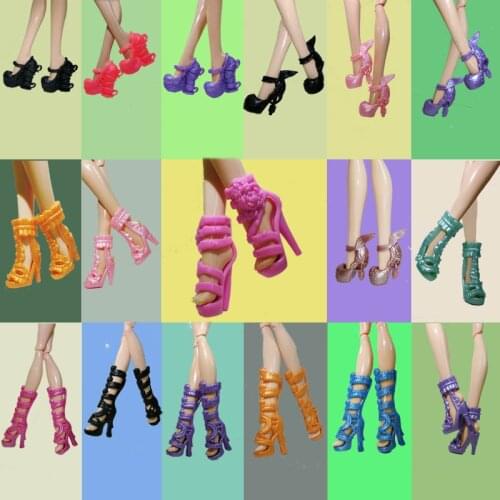 1pair Many Style Your Choice Fashion Design Shoes High Heel Shoes For Monster High Dolls Sandals For 1/6 Monster Dolls