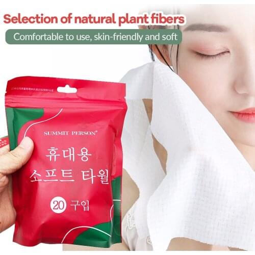 Large Size 20PCS Disposable Compressed Cotton Face Towel Travel Portable Cleansing Towels