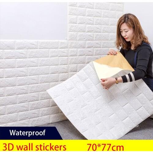 70*77cm 3D Brick Wallpaper Wall Stickers Living Room Bedroom Decor Home Waterproof Foam DIY Self Adhensive Art home Wall Decals