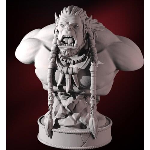 50mm Resin Model Kits Orc Warrior Bust Figure Unpainted No Color RW-106-B