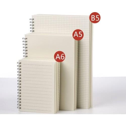 A6/A5/B5 Spiral Transparent Cover Notebook Papelaria Stationery Small Diary Notepad Dotted Grid Blank Planner Agendas School