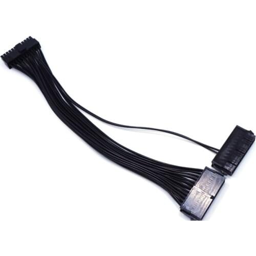 ATX 32cm 24 Pin Dual PSU Power Supply Extension Cable For Litecoin Computer Synchronous Start Power Extension Cord For Miner