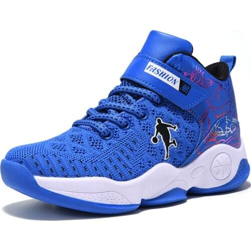 Brand High Quality Boys Kids Sneakers Basketball Shoes Thick Sole Non-Slip Breathable Children Sport Shoes Top Boy Trainer Boots