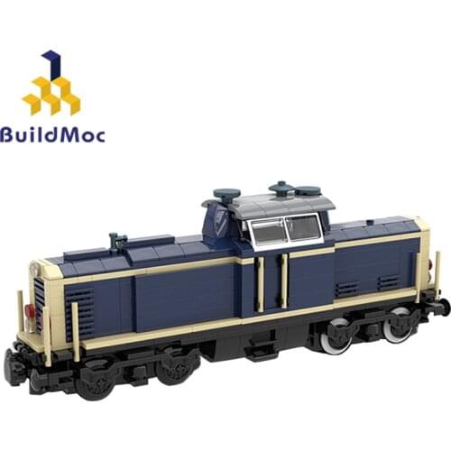 BuildMoc High-Tech Electric Train V100 Cargo Locomotive Track 497PCS MOC Model Building Blocks Toys for Children Toy Kids Gifts
