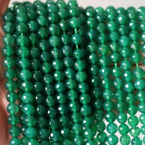 1 Strand White Green Red Agates Beads 6mm 8mm 10mm Faceted Natural Stone Loose Spacer Beads for DIY Beadig Jewelry Making
