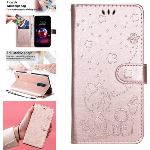 Blue PU Leather Flip Book Phone Cover For accesorios LG K8 2018 US Coverage Fundas Positivo sFor LG cover K10 version 2017 Cases