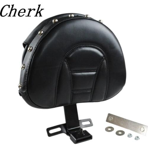 Black Motorcycle Detachable Plug-in Adjustable Driver Backrest Kit For Harley Fatboy Heritage Softail 2007-2017