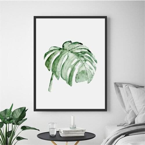 Nordic Style Children Decoration Simple Green Plant Leaf Canvas Painting Poster Print Living Room Picture Modern Home Decoration