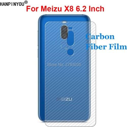 For Meizu X8 6.2" 3D Anti-fingerprint Carbon Fiber Back Skin Film Matte Sticker Screen Protector (Not Tempered Glass)