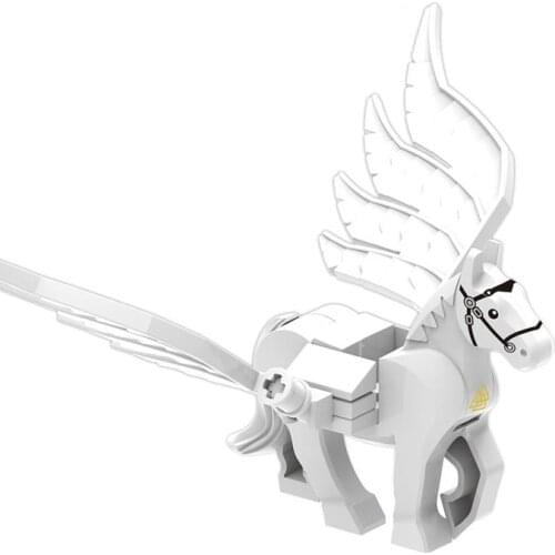 Movies Figures War Horse Battle Horses White Kids Toys For Children Animals Building Blocks Figures Set