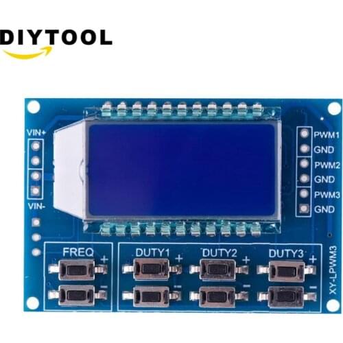 3 Way Signal Generator PWM Pulse Frequency Duty Cycle Adjustable Module LCD Display 1Hz-150Khz 3.3V-30V PWM Board Module