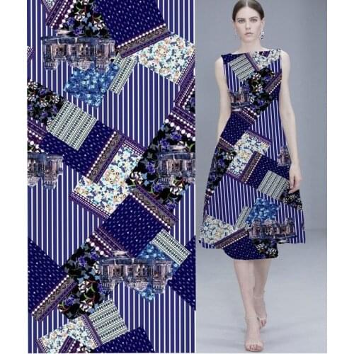 Holland Silk patchwork costura tela algodon 3d fabric textile fabric meter mulberry silk fabric stretch satin tissu floral Dress