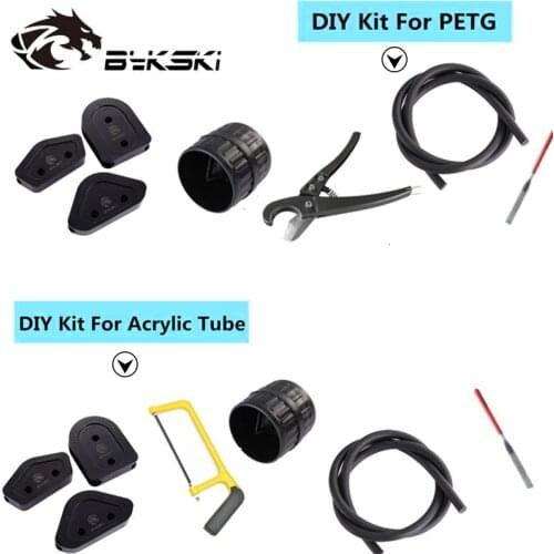 Bykski Hard Tube Pipe Tube Kit For PETG+Acrylic,Bender+Cutter+Chamfer+Rubber+Strip+Steel Saw PC Water Cooling Bend Tool Kit