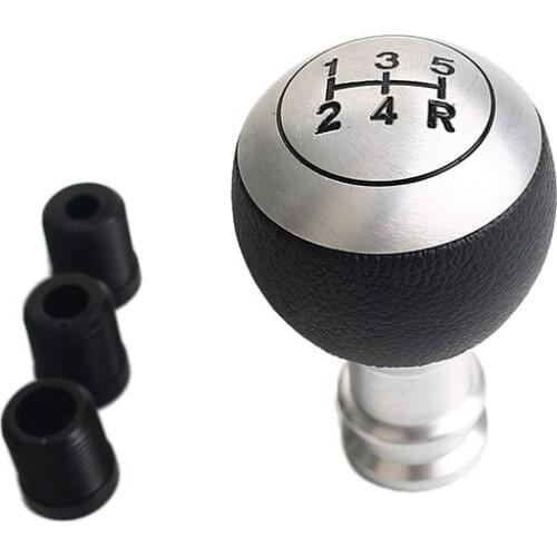 Leather Aluminum Manual Transmission 5 Speed Universal Gear Shift Knob