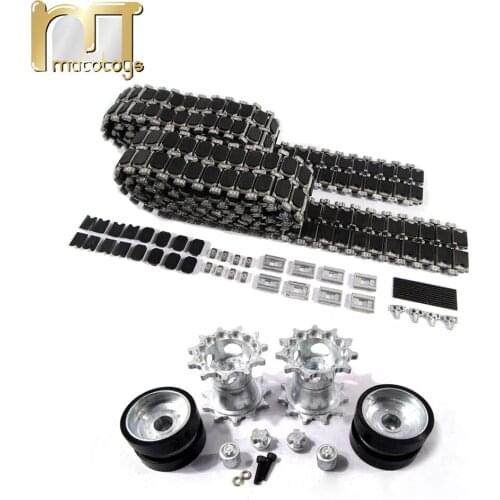 Mato Metal Track with Rubber/Metal Pads Sprockets Idler Wheels for 1/16 Heng Long 3918-1 American M1A2 Abrams RC Tank