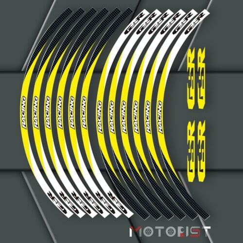 A set of 12pcs high quality motorcycle wheel decals waterproof Reflective stickers rim stripes For Suzuki GSR