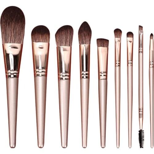 JIELI Professional Makeup Brushes Set 9pcs maquiagem Beauty Cosmetics Tools Power Brush Eyelash Make up Tool Synthetic Hair