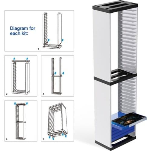 2021 New Host Game Disk Tower Storage Rack Store 36 Game Discs For PS4 PS5 Switch XboxOne