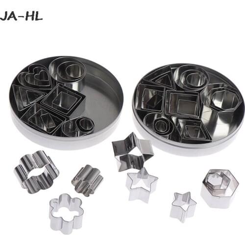 NEW 24Pcs/lot Stainless Steel Pottery Clay Tools Geometry Round Square Cutter Molds Hot Sale