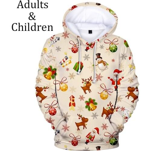 New Arrive 3D Christmas Print Santa Hoodies Men Women casual Fall Winter Hip Hop Sweatshirts Boys Girls Kids suitable Hoodies