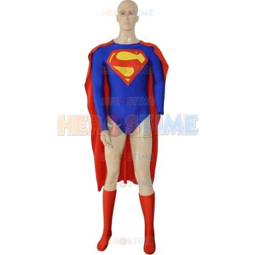 New Design Spandex Clark Kent Superhero Jumpsuit Zentai Leotards Unitards For Adults Female Bodysuit Free Shipping