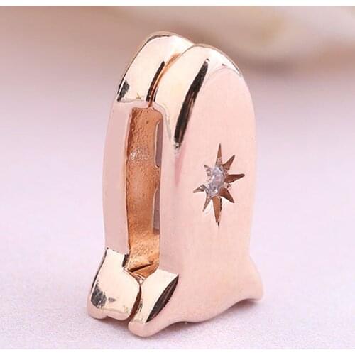 Original Rose Reflexions Space Ship Clip Stopper Beads Fit 925 Sterling Silver Bead Charm Bracelet Bangle Diy Jewelry