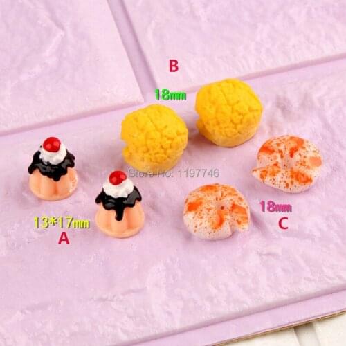 Resin Charms for Slime Popcorn Shrimp Meat Cake Charms Cabochon for DIY Jewelry Making 10pcs cute Slime Charms for Kids