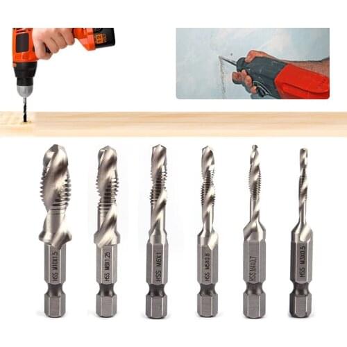 Hand Tap Drill Bits Hex Shank HSS Screw Spiral Point Thread Metric Plug Drill Bits M3 M4 M5 M6 M8 M10 Hand Tools