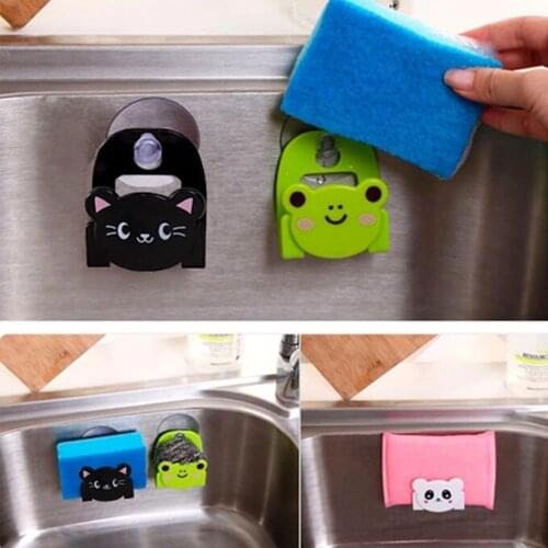 Lovely Good Quality Cartoon Dish Cloth Sponge Holder With Suction Cup Home Decor Dinning Room Kitchen Accessories Organizer 10.4