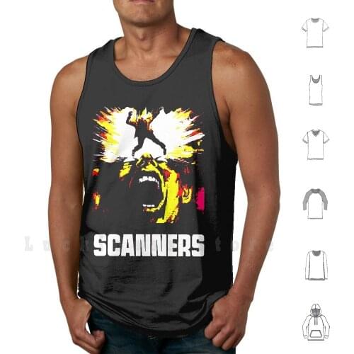 Scanners tank tops vest 100% Cotton Horror Film Movie Video Dvd Nasty Monster Vampire Ghost Zombie Werewolf Serial Killer