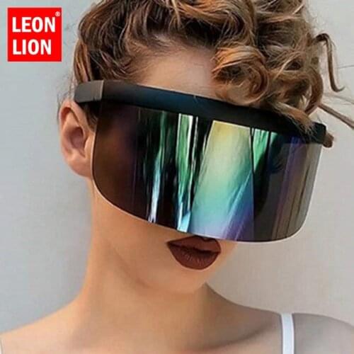 LeonLion 2021 Oversized Sunglasses Women Brand Designer Hat Glasses Women Luxury Eyeglasses Women/Men Vintage Gafas De Sol Mujer