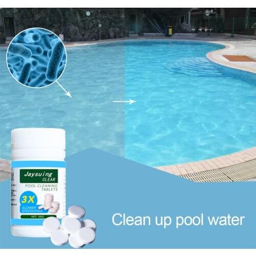 100pc Swimming Pool Cleaning Tablets Chlorine Pool Effervescent Tablets Instant Water Disinfection Pool Cleaning Supplies