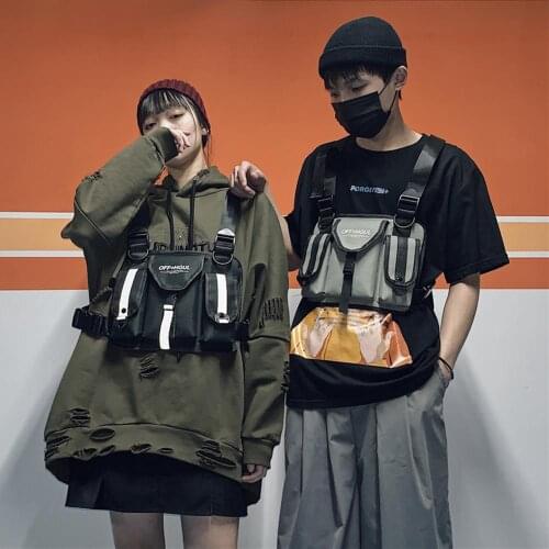 Tactical Chest Rig Bags Unisex Fashion Multi-Function Chest Bags Streetwear Hip Hop Bag Adjustable Oxford Cloth Vest Waist Bag