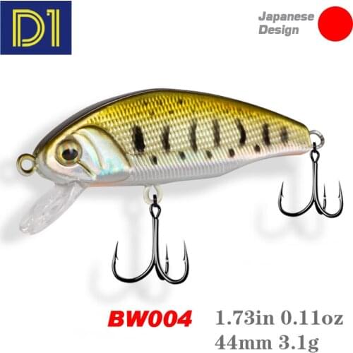 D1 D-INCITE Heavy Sinking Minnow Fishing Lure 44mm 3.1g Assorted Colors Native Trout Gravity Balance Chewing and Water Biting