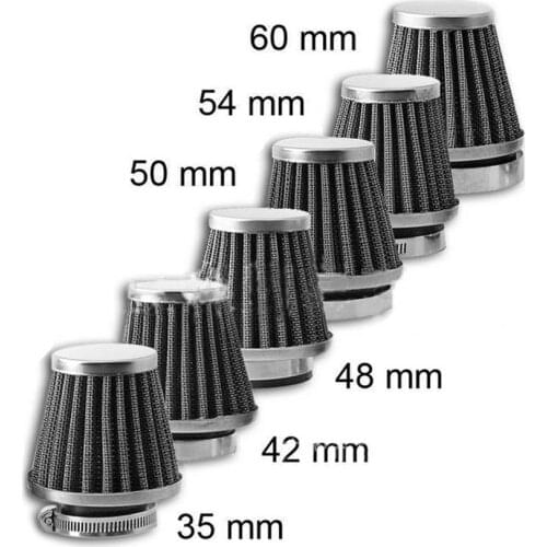 Universal 35-60mm Motorcycle Tapered Air Filter Cleaner Dirt Pit High Air Flow Filter Conical Air Filter Dirt Cleaner
