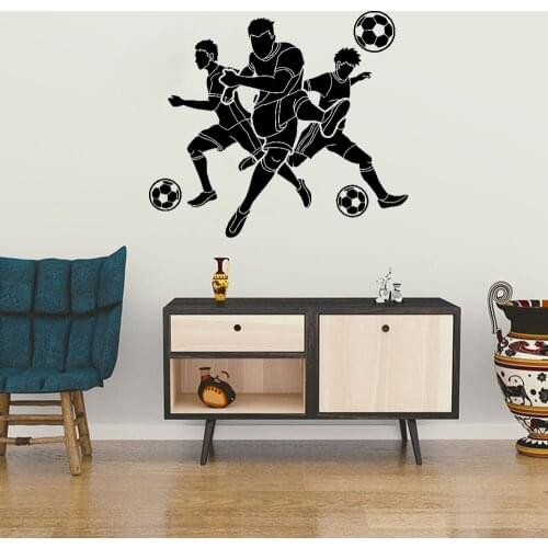 Football Wall Decal Soccer Player Man Sports Ball Team Game Vinyl Window Stickers Stadium Teens Room Dorm Home DW20293