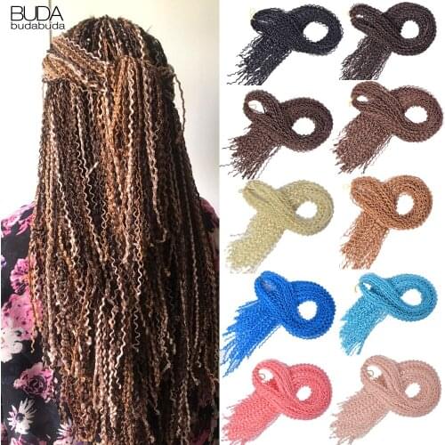 28inch Long Curly Box Braids Zizi Crochet Hair Bundles Synthetic Fiber Hair Extensions Braiding Hair Blonde Pink For Women