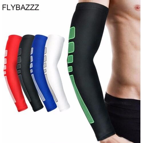 1PC Breathable Cycling Basketball Elbow Pads Wristband Sunscreen Arm Sleeves Protector Arm Warmer Antiskid Silicone Anti-UV Cuff