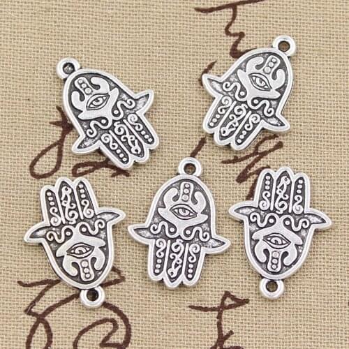 10pcs Charms Hamsa Palm Fatima Hand Protection 24x19mm Antique Making Pendant fit,Vintage Tibetan Bronze,DIY Findings