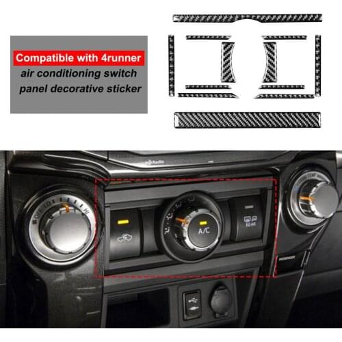 12Pcs/Set Panel Decal Compact Heat-resistant Carbon Fiber Air Conditioning Switch Panel Trim Sticker for Toyota 4Runner 2010-202