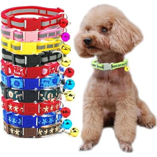 3 pieces/lot Dog Collar Reflective Pet Cat Collar with Bell Puppy Necklace for Cat Small Medium Dog Pet Supplies Pet Accessories
