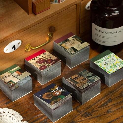 365PCS Sulfuric Acid Paper Material Book Vintage Material Paste Collage Journaling Hand account Memo Pad Book Journal Stationery